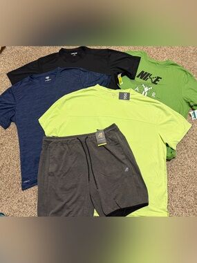 NWT Mens XL Activewear Bundle - Nike DSG Lands’ End Eddie Bauer Tees and Shorts